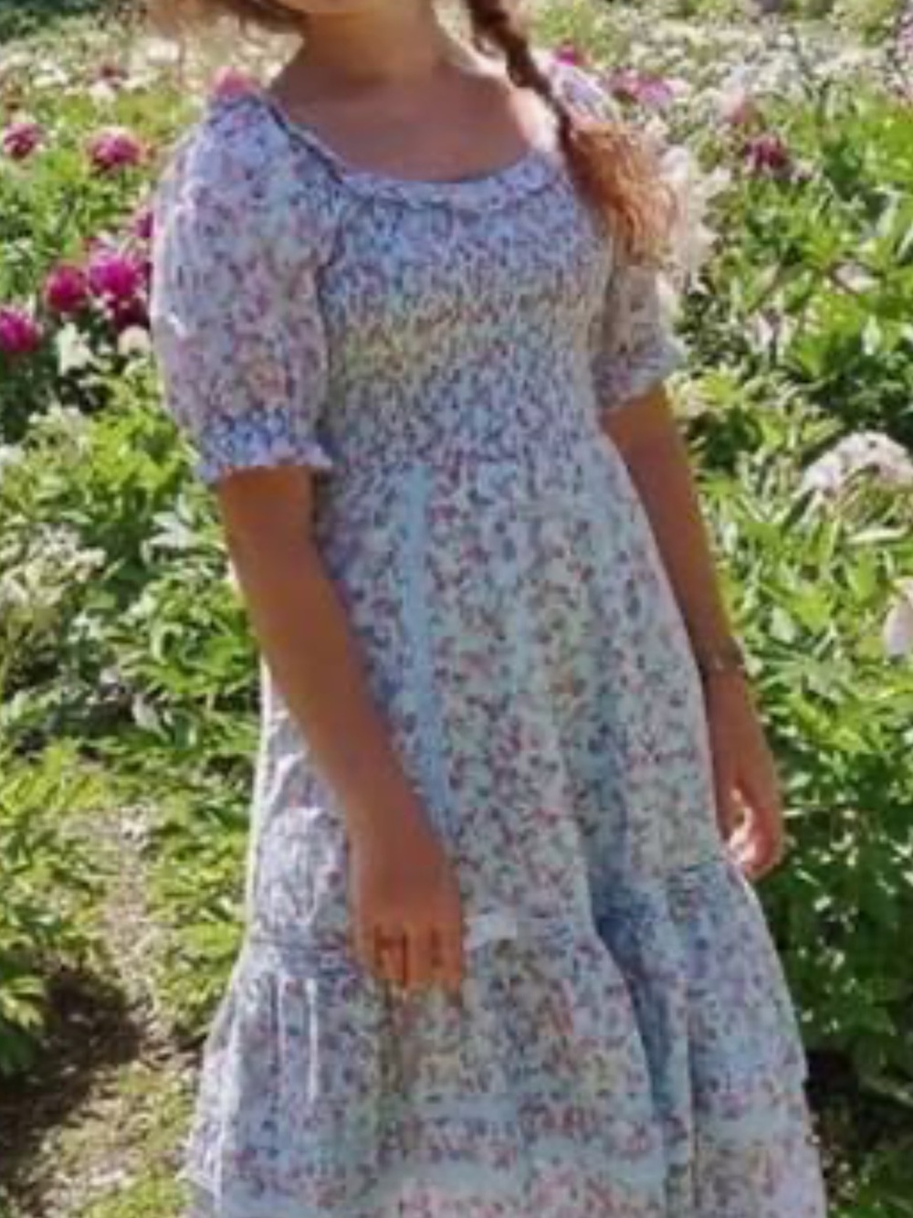 LoveShackFancy x Target smocked Puff Sleeve Midi Dress - Light Blue
